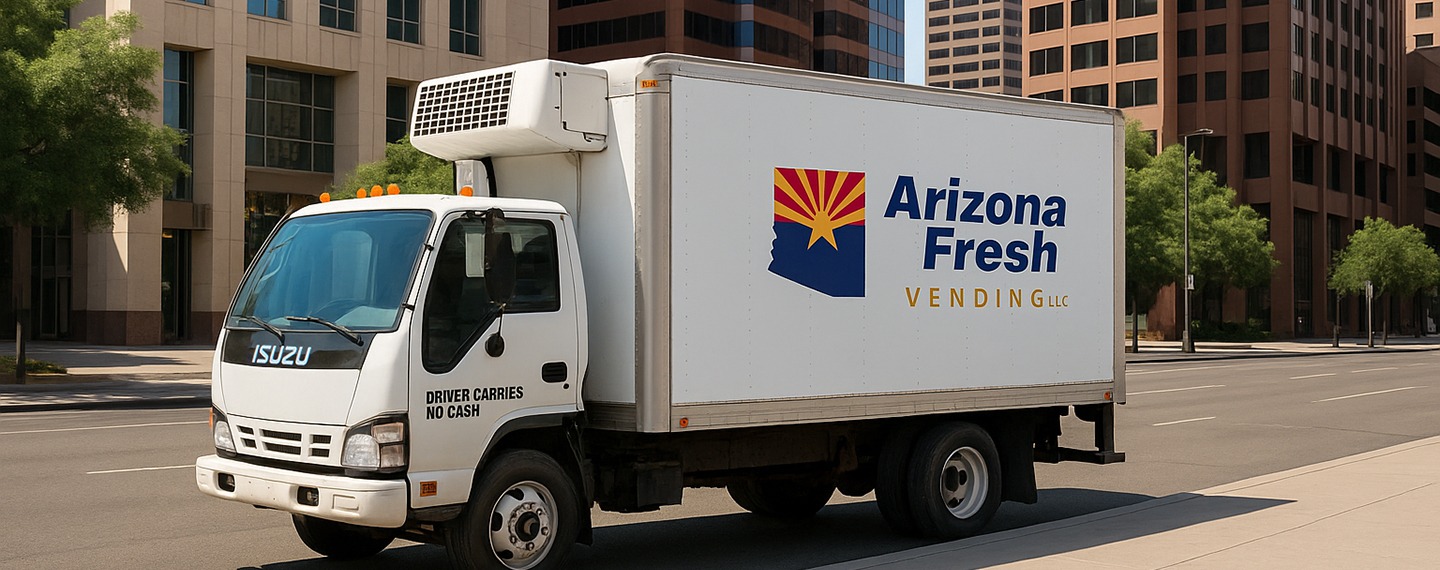 Arizona Fresh Vending service truck serving Phoenix-area workplaces
